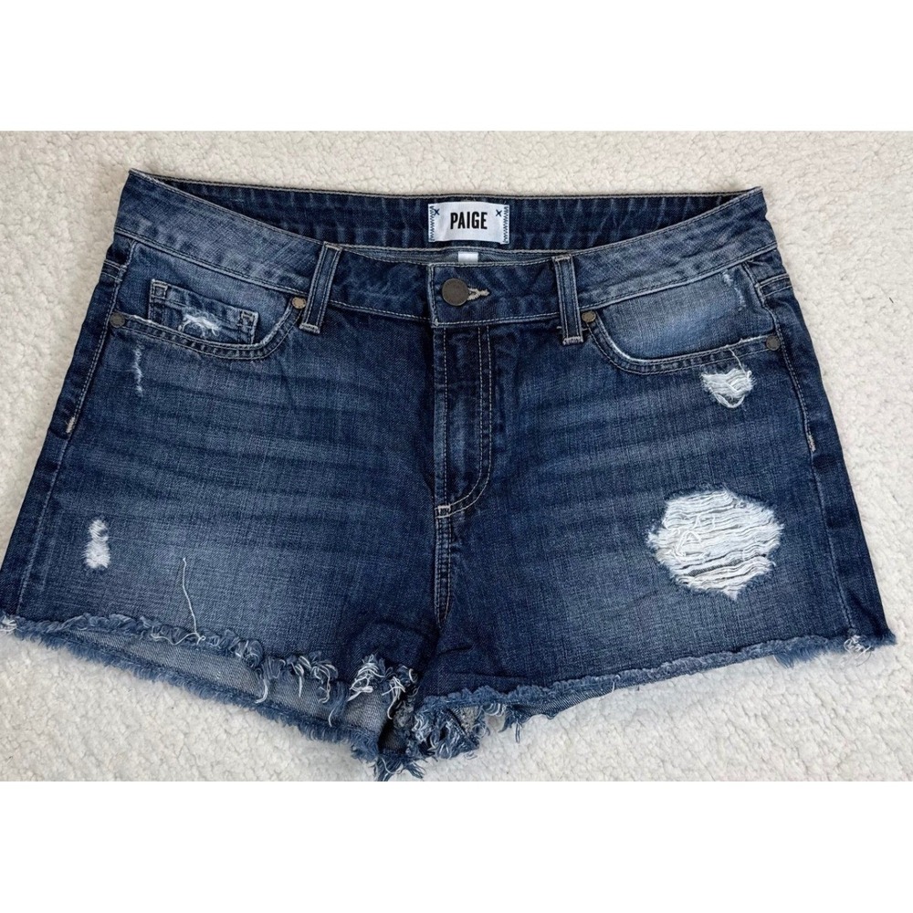 Paige Daryn Distressed Denim Shorts Size 30